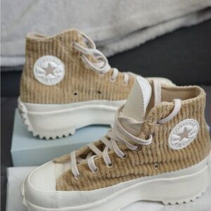 Converse Tan Corduroy High-Tops